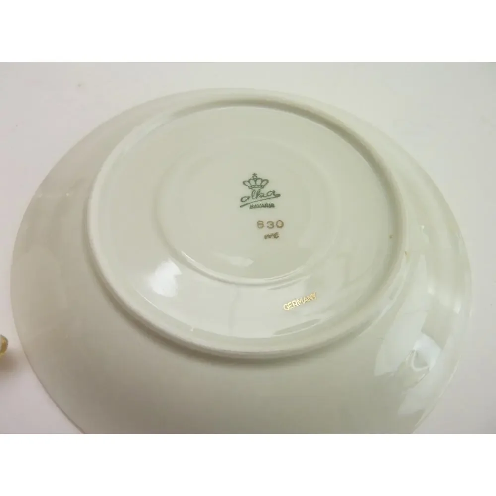 Alka Germany Tea Cup And Saucer Set Gold Trim Floral Vintage